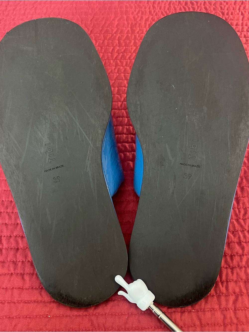 Tibi Beryen Naplack Blue Crinkled Patent Leather Padded Slide Sandals - US 9 - Picture 8 of 9